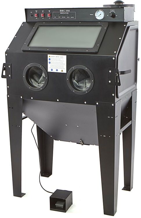 HBM SBC 350 Cabina di sabbiatura con estrazione - NERO OPACO