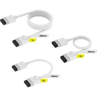 iCUE LINK Kabel-Kit, 600 / 200 / 100mm, gerade weiß, 5-teilig