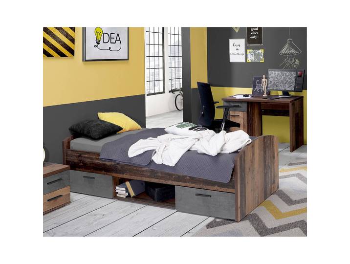 Einzelbett 90 x 200cm Braun