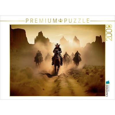 CALVENDO Puzzle Ritt in die Stadt im wilden Westen | 2000 Teile Lege-Größe 90x67cm Foto-Puzzle für glückliche Stunden