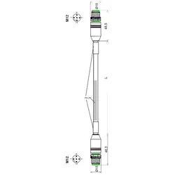 KSB CAN-Buskabel mit Stecker geschirmt, 4-adrig, 5 m