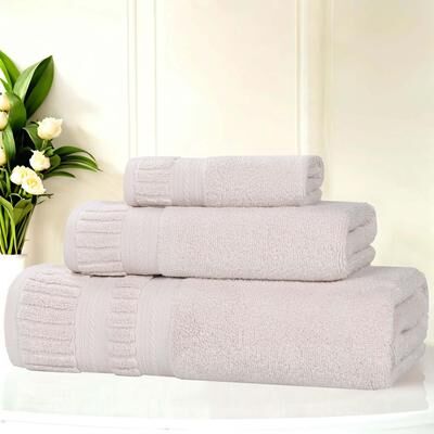 Superior Venice Zero Twist Cotton Medium Weight Absorbent 3 Piece Towel Set