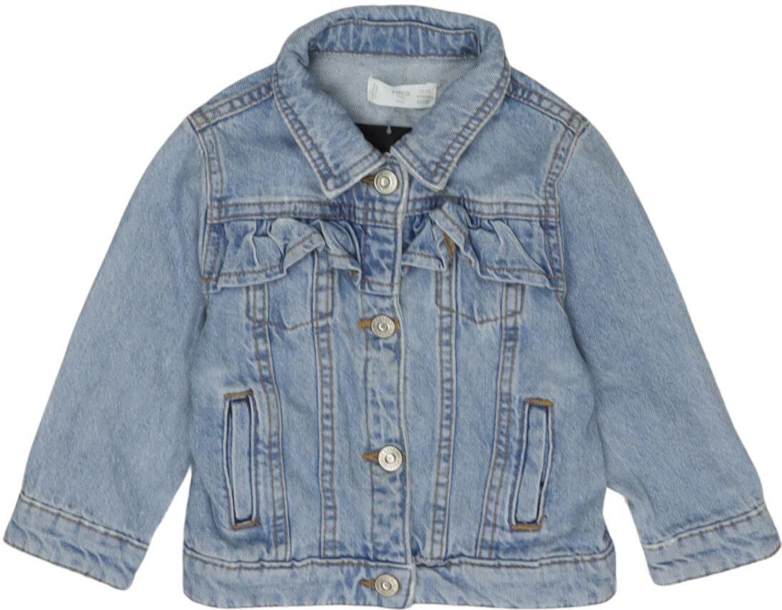 Mango Mädchen Jacke oder Mantel, Hellblau, Gr. EU 92, Baumwolle - Second Hand