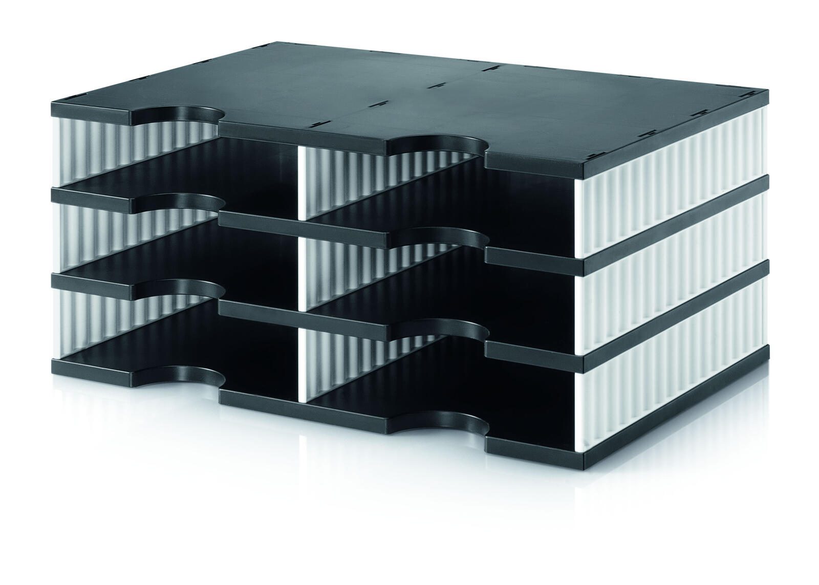 styro Sortierstation DIN C4 6-Fach schwarz/weiß 268-0203.09
