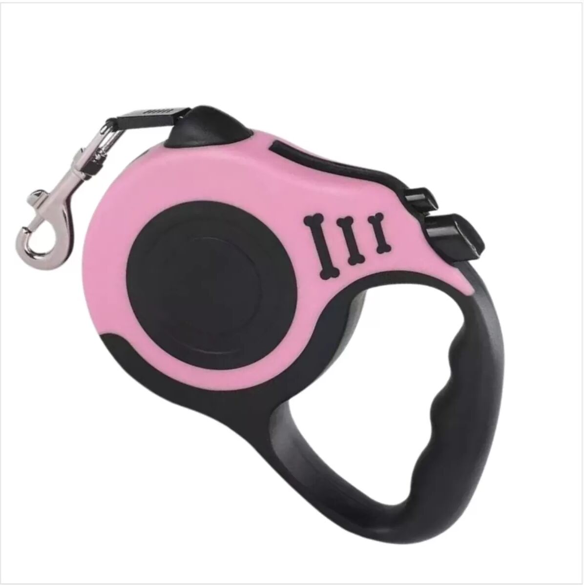 INF 5M Automatische Einziehbare Hundeleine - Einhand-Bremse & Auto-Lock, Rutschfester Griff, Polyester kompatibel mit Zinc Rosa
