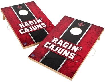 Skip's Garage Vintage Louisiana Ragin Cajuns Regulation 2x4 Cornhole Set
