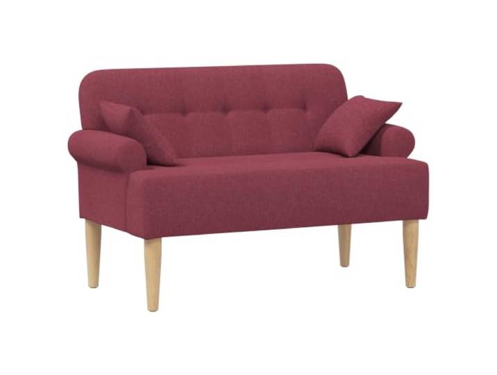 HKTMGDNG Zweisitzer Sofa mit Knopfheftung Weinrot 120x65x79 cm Elegantes 2-Sitzer Samtsofa in Weinrot für Wohnzimmer und Schlafzimmer, mit Holzrahmen und zwei passenden Rückenkissen.
