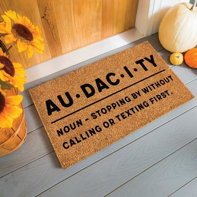 Evergreen Black and Brown 16 in. x 28 in. Nature Coir Audacity Door Mat