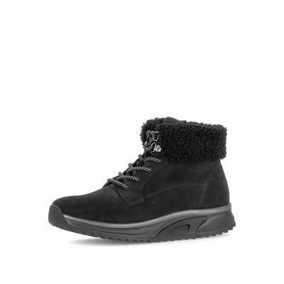 Schnürstiefelette GABOR "Schnürstiefelette", Damen, Gr. 40,5, schwarz, Schuhe Schnürstiefelette