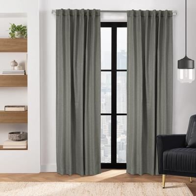 ThermaLogic Galati Room Darkening Dual Header Herringbone Curtain Panel