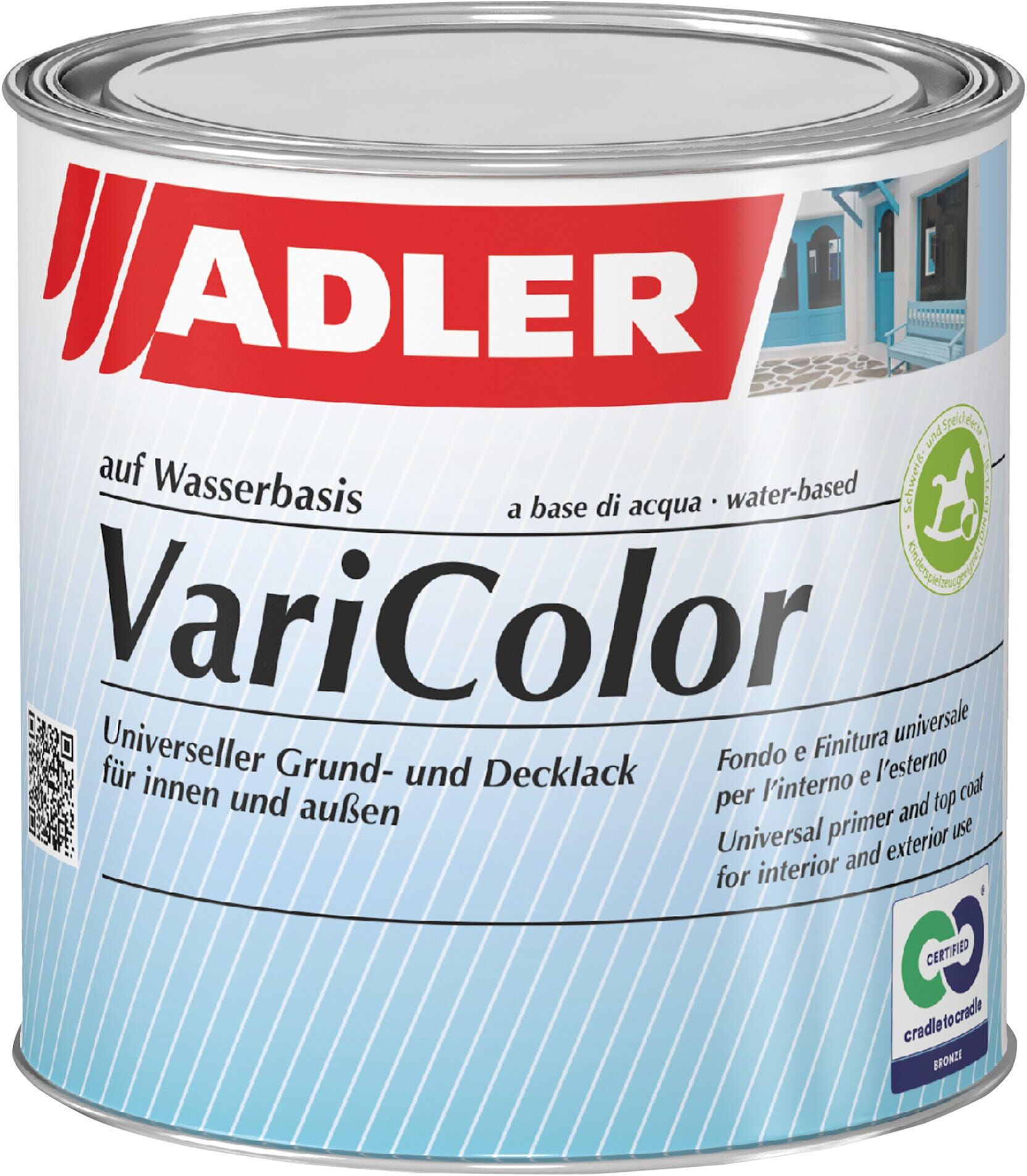 Adler_vernici FONDO E FINITURA ADLER VARICOLOR 2,5 l ACQUA BIANCO PER LEGNO