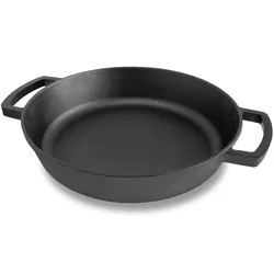 BRIZOLL Ø36cm Gusseisenpfanne aus Gusseisen Bräter Schmortopf zwei Griffe Servierpfanne