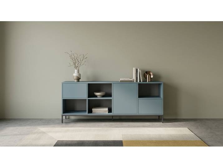 Farbiges Sideboard - Als Kommode o. Highboard mit vielen Optionen MDF Lackiert Pastell­blau