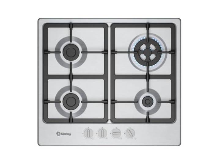Balay 3ETX565CB Gaskochfeld, 60 cm breit, 4 Kochzonen, Flammenkontrolle, automatische Zündung, Gasstop, weiß