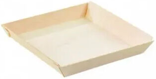 Firstpack Set da 100 pezzi Vassoio quadrato in legno 13 x 13 cm