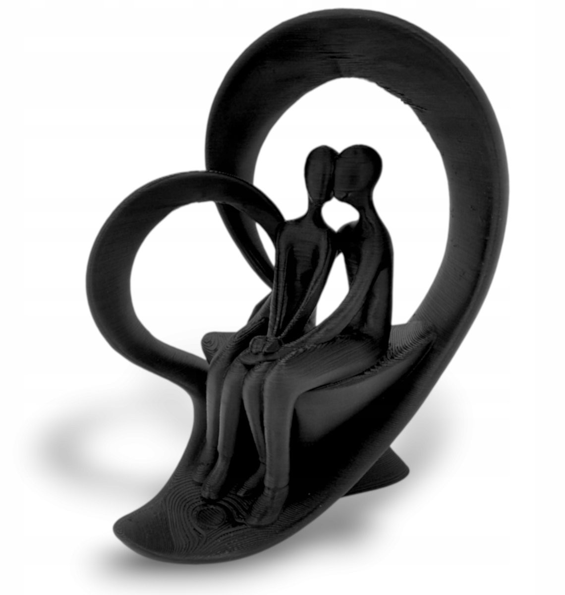 Decoratieve Figuur Verliefd Paar op Bank, Zwart