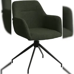 CLP Esszimmerstuhl Merlinda Teddystoff Stoff HBT: 85x58x60 cm dunkelgrün