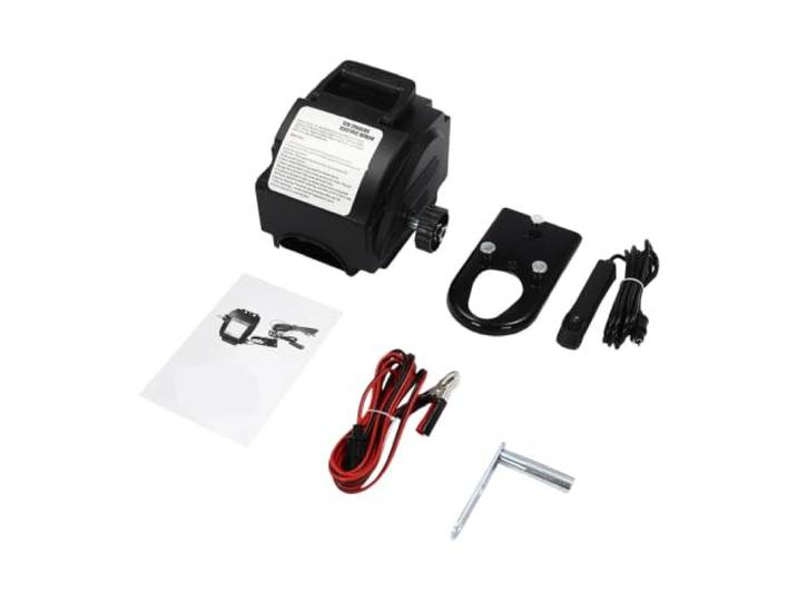 6000 Lbs Elektrische Winde 300 W 12 V Kleiner Bootsanker Mit/starkem Haken + 3 M Seil, Dual-Steuerungsmodi Elektrischer Hebezeug-Stützarm Heber-Kran