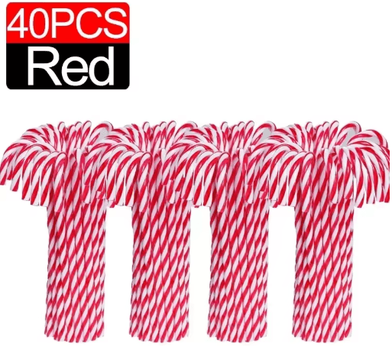 Inspire Picks Classic Candy Cane Christmas Tree Hanging Ornament Set 40pcs red 15cm