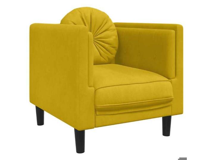 Jaune Fauteuil 1 PC - ZENCORE - avec coussin jaune velours - 110 kg/par siège(9908)