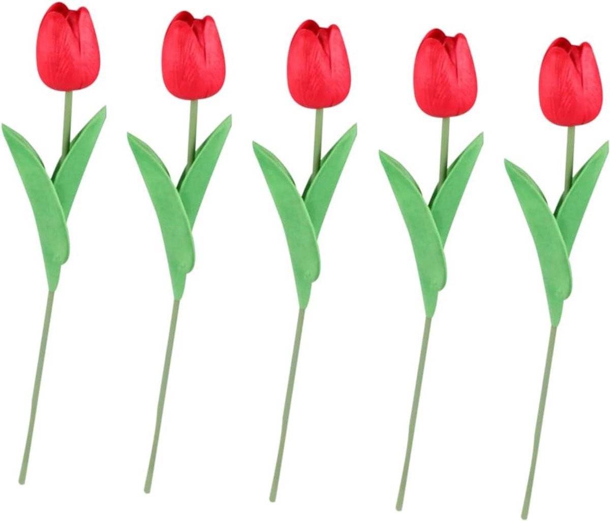 Set van 10 rode kunsttulpen voor huisdecoratie