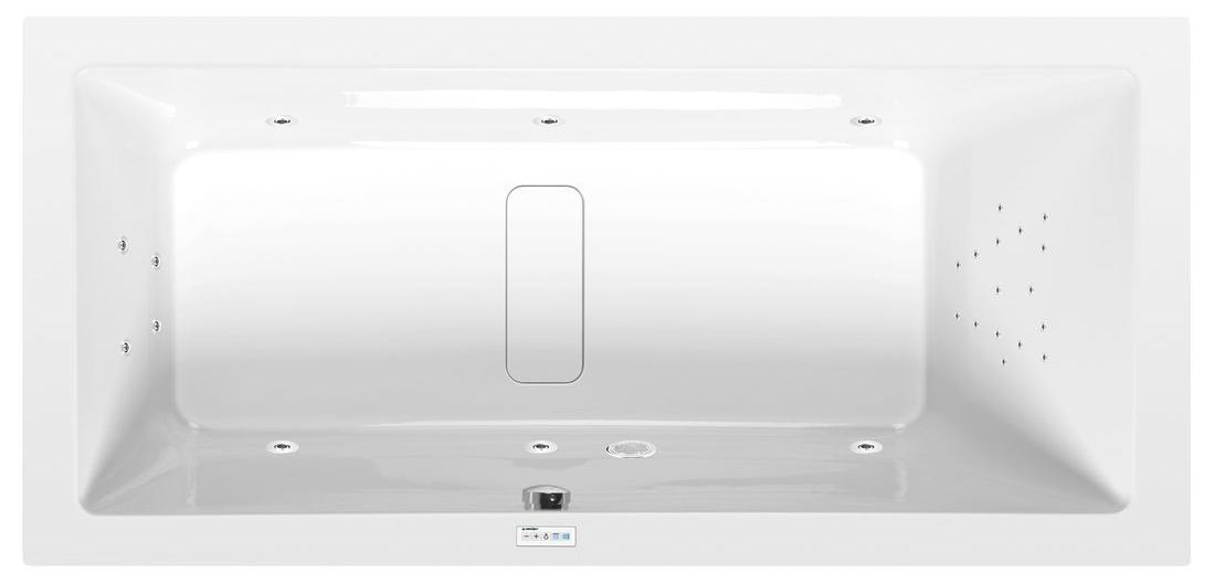 Polysan MARLENE Whirlpool-Badewanne, 180x80x48cm, Highline Hydro, Chrom