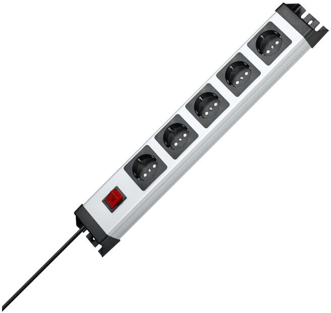 Kopp Multiprise POWERversal 5 prises avec interrupteur argent-noir (226620015)