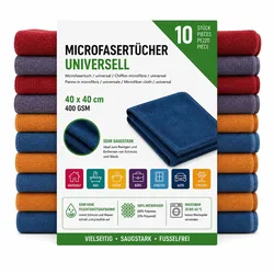 Hoffmann Microfasertücher Universell (sehr Saugstark) 10er Set 40 x 40 cm, 400 GSM