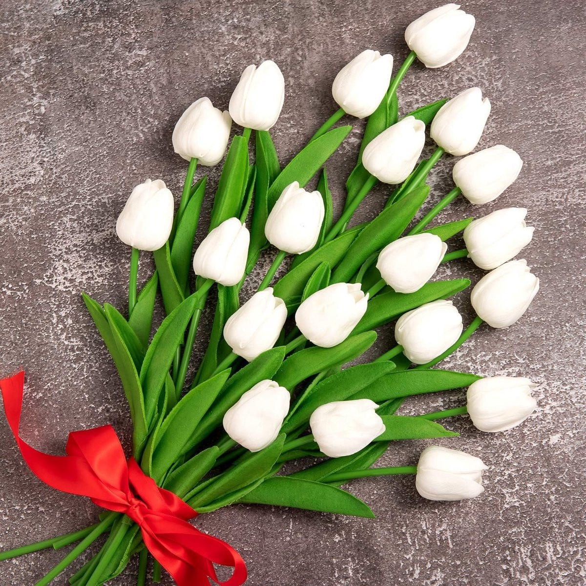 Whaline Kunsttulpen Boeket Real Touch Latex Decoratie Wit