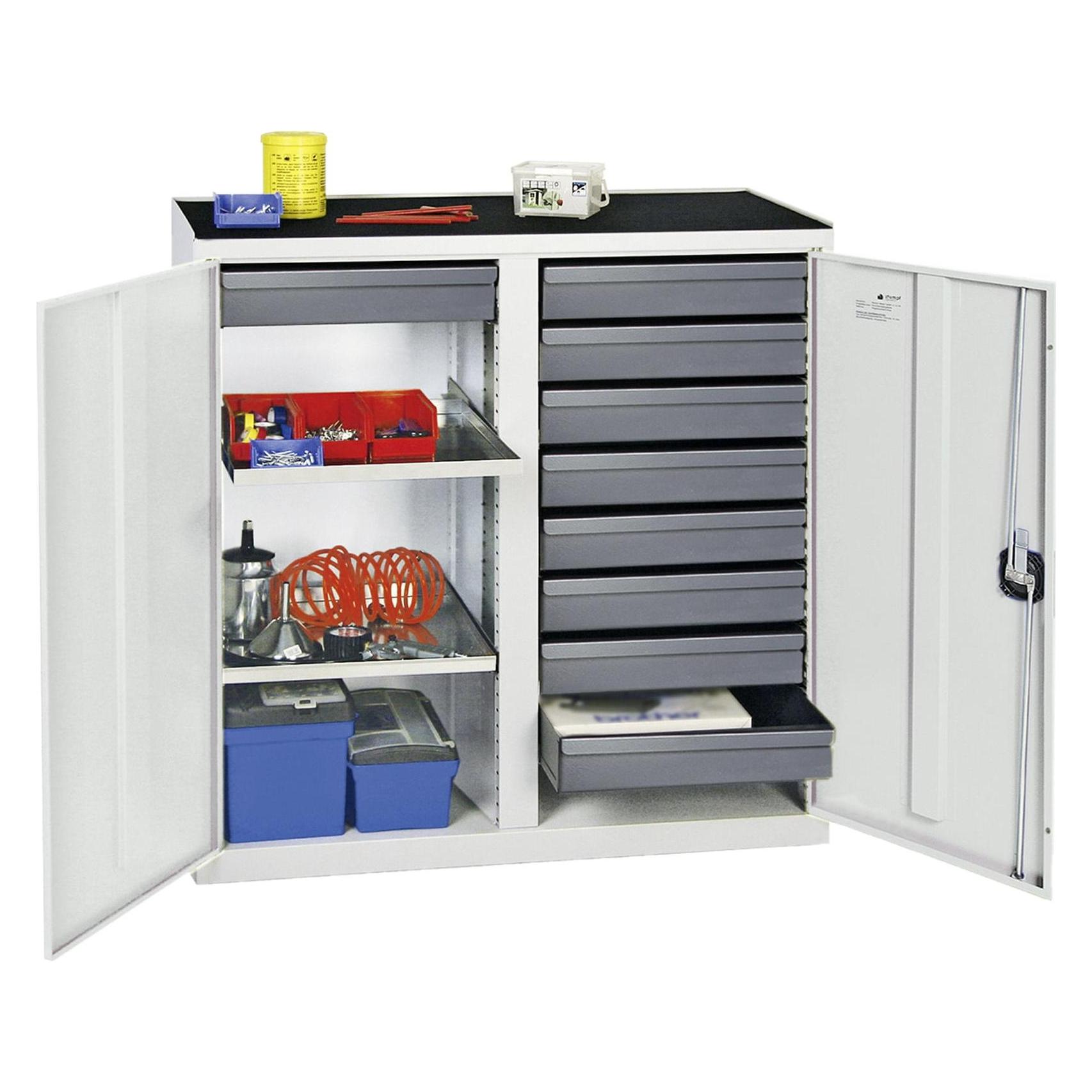 Stumpf & Kossendey Stumpf Werkzeugschrank 1000x1000x500mm 9 Schubladen 2 Fachböden grau (100 cm, 100 cm) (230111)