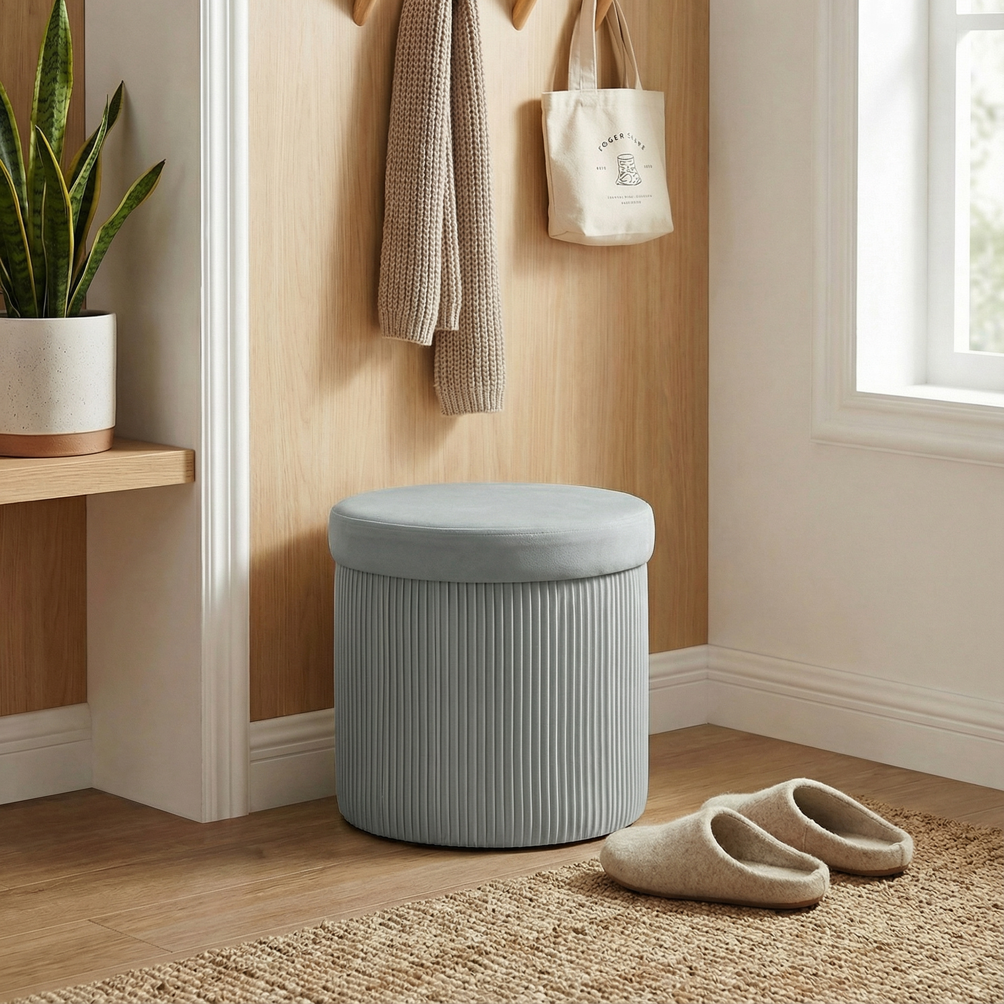 Homcom Pouf Contenitore Panca Contenitore Pieghevole 35 L 38x38x38 cm Rivestimento in Velluto Baule di Stoccaggio Grigio Scuro   Aosom Italy