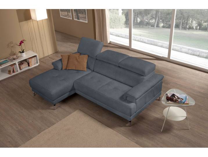 Ecksofa EGOITALIANO Soul, Design und Sitzkomfort auf hohem Niveau, tolle Details, L-Form , grau (charcoal), B:250cm H:99cm T:166cm, Sofas, Ecksofa, mit Recamiere, inkl. Kopfteilverstellung