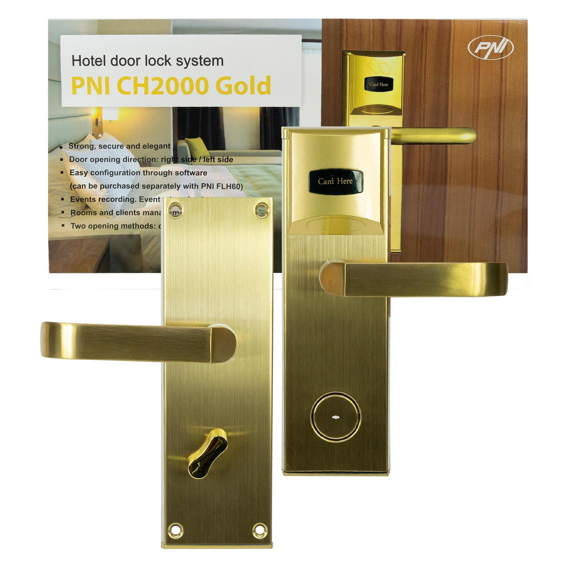 PNI Yala Hotelzugangskontrolle CH2000R Gold mit Kartenleseröffnung auf der rechten Seite (Schlüsselkarte) (43698362)