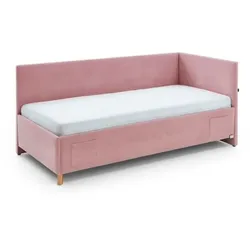 meise.möbel Polsterbett Cool mit Lattenrost Cord Rosa Rose 90 x 200 cm