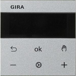 Gira Raumthermostat 3000, System 55 539326, digital, mit Bedientasten, silber