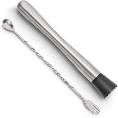 Universal Stock Premium Cocktail Muddler & Bar Mixing Spoon Stainless Steel Bar Tool Set For Mojitos And Craft Cocktails b