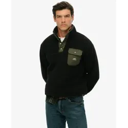Superdry für Herren. M2014283A Fuji Popper Vlies schwarz (XL), Lässig, Recyceltes Polyester, Nachhaltig