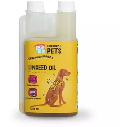 Excellent Pets Leinöl 500 ml, kaltgepresstes Leinöl für Hunde und Pferde