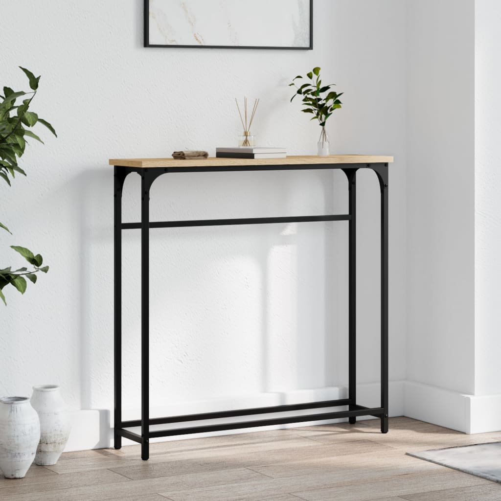 vidaXL Mesa consola roble Sonoma 75x19,5x75 cm madera de ingeniería Marrón