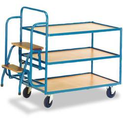 ROLLCART AUG 72 Kommissionierwagen Stahl pulverbeschichtet Traglast (max.): 250 kg Enzianblau (RAL 5010)