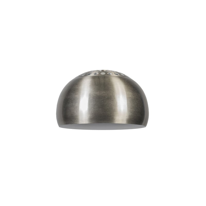 Qazqa Moderne Ronde Stalen Lampenkap voor Booglamp XXL in Wit of Zilver