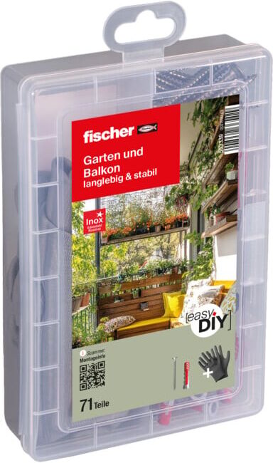fischer easyDIY Box jardin et balcon + vis inox (71 pièces) (553339)