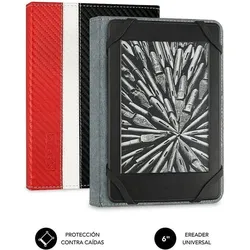 Subblim Funda Tablet Clever Ebook Case 6" Red (Amazon Kindle 2024), eReader Hülle, Schwarz, Weiss, Rot