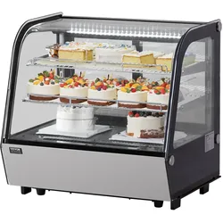 VEVOR Kühlvitrine Kühlschrankvitrine Gebäckvitrine Bäckereivitrine 115 L, 2-stufiger kommerzieller Kühlvitrinenschrank mit LED-Beleuchtung & TURBO-Kühlung & frostfreie Luftkühlung für Café