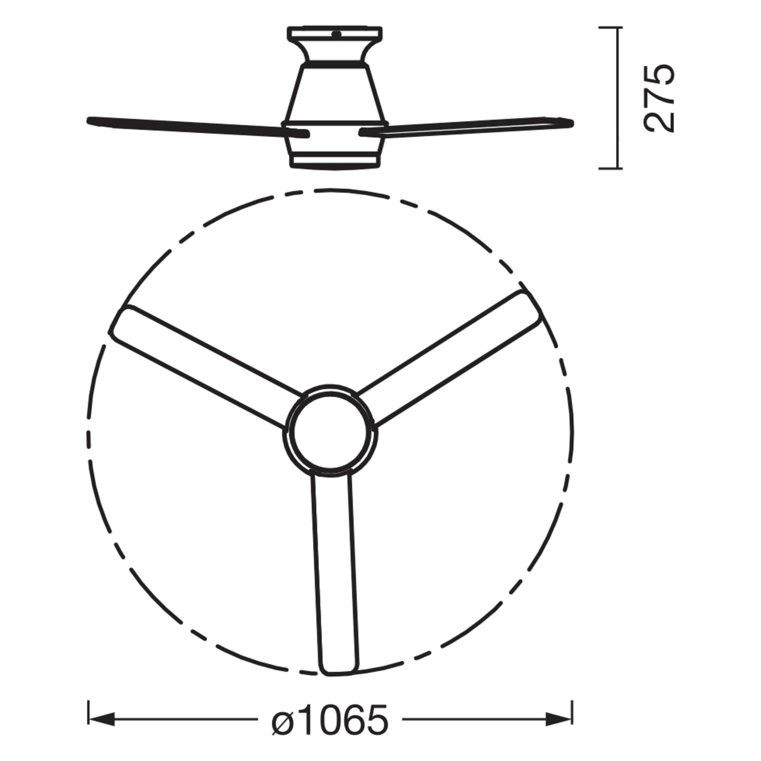 Osram Ceiling Fan Nordes 1065mm 38W CCT RGB Deckenventilator 38 W (Ø) 1065 mm (4058075857711)
