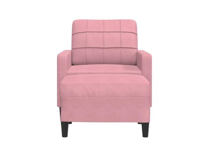 KTHLBRH Sessel mit Fußstütze rosa Samt 77 cm Metallrahmen, Schaumstoff, modernes Design, für Wohnzimmer