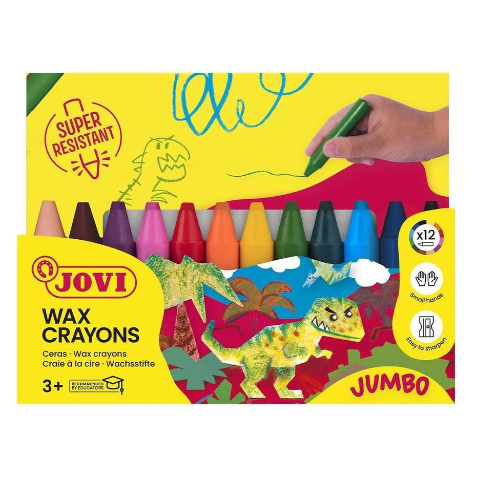 Jovi Wax Crayons Jumbo Wachsmalstifte farbsortiert, 12 St. (12x) (980/12)