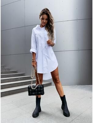 Fabled Fashion Studio Chic Long Sleeve Shirt Casual Loose Top For Women white xxl