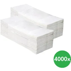 Gefaltete Papierhandtücher, einlagig, 4000 Stück, weiß