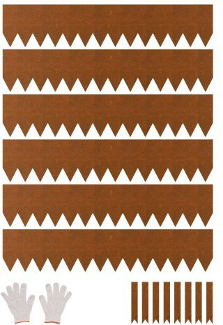 Vevor Gazonrand van staal, Set van 6 stuks, Bruin, B/D/H: 101,6 x 20,32 x 1,25 cm